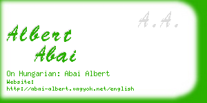 albert abai business card